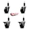 Service Caster 3.5'' Phenolic Wheel Swivel 1-1/4'' Expand Stem Caster Set 2 Brakes, 4PK SCC-EX20S3514-PHS-2-PLB-2-114 - alternate 2